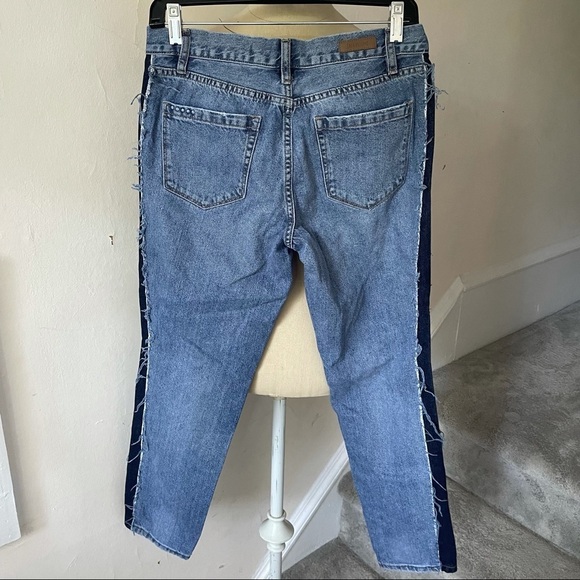 Blank NYC Crop Girlfriend Contrast Panel Jeans EUC - Picture 2 of 6